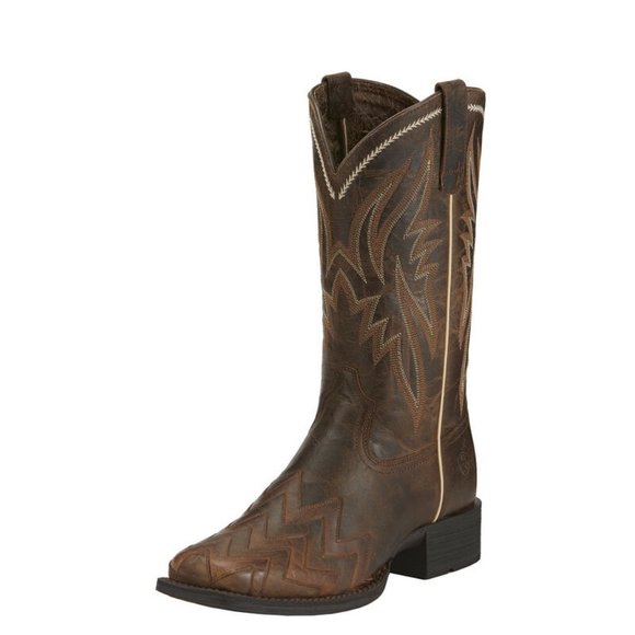 Ariat Other - ARIAT ON POINT CHEVRON SQUARE TOE LEATHER WESTERN COWBOY BOOT- MENS SIZE 9.5